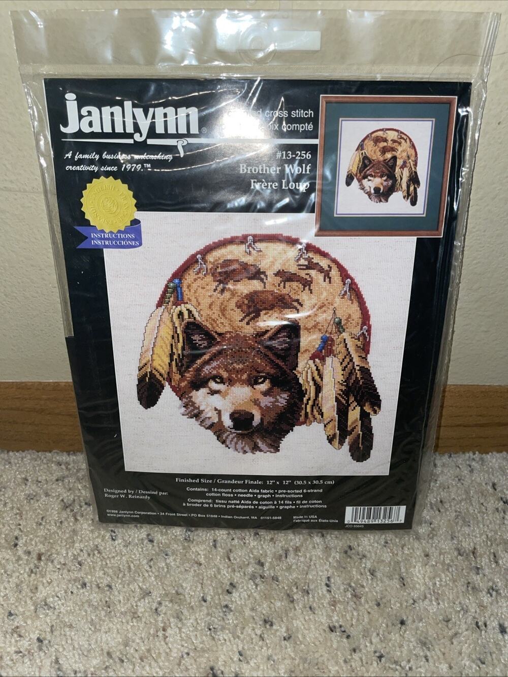 Janlynn Brother Wolf Counted Cross Stitch Kit #13-256 Sealed Roger Reinardy 1998